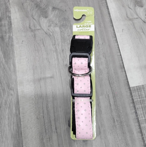 Other - Adjustable Dog Collar in Light Pink with Sparkling Silver Accents